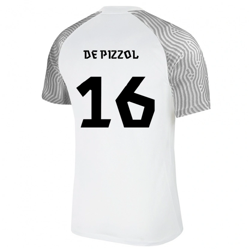 Danxen Barn Estland Oscar De Pizzol #16 Vit Grå Bortatröja Matchtröjor 26-28 Tröjor T-Tröja