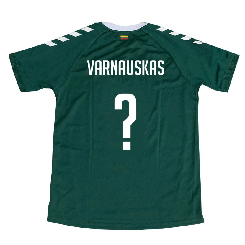 Danxen Barn Litauen Ąžuolas Varnauskas #0 Mörk Grön Vit Bortatröja Matchtröjor 26-28 Tröjor T-Tröja