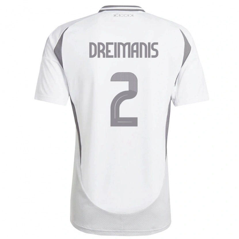Danxen Barn Lettland Adams Dreimanis #2 Vit Mörk Grå Bortatröja Matchtröjor 26-28 Tröjor T-Tröja