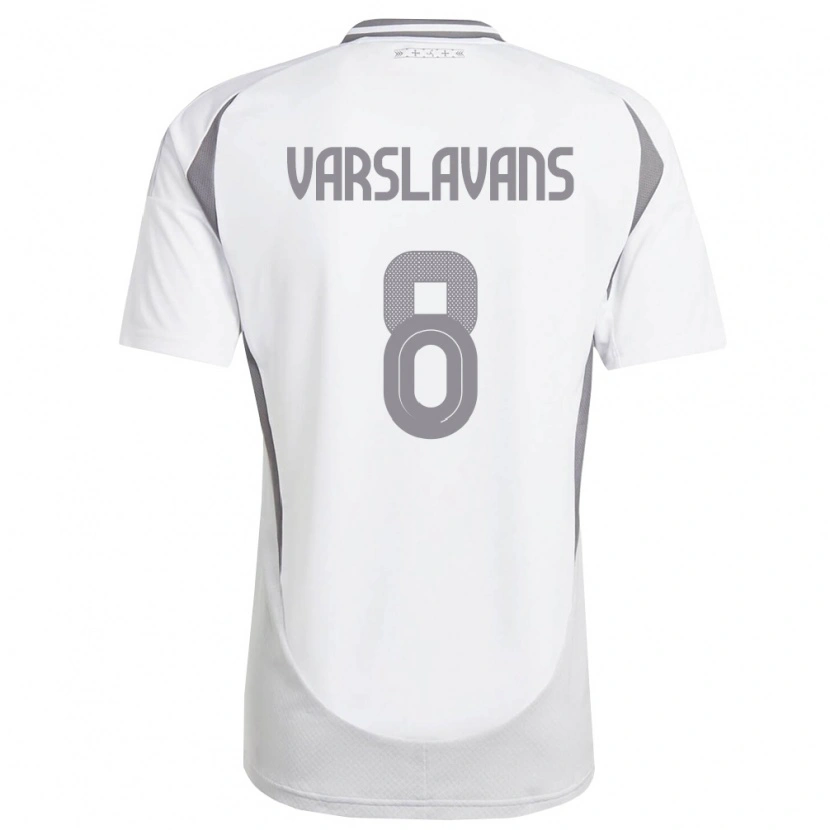 Danxen Barn Lettland Renars Varslavans #8 Vit Mörk Grå Bortatröja Matchtröjor 26-28 Tröjor T-Tröja