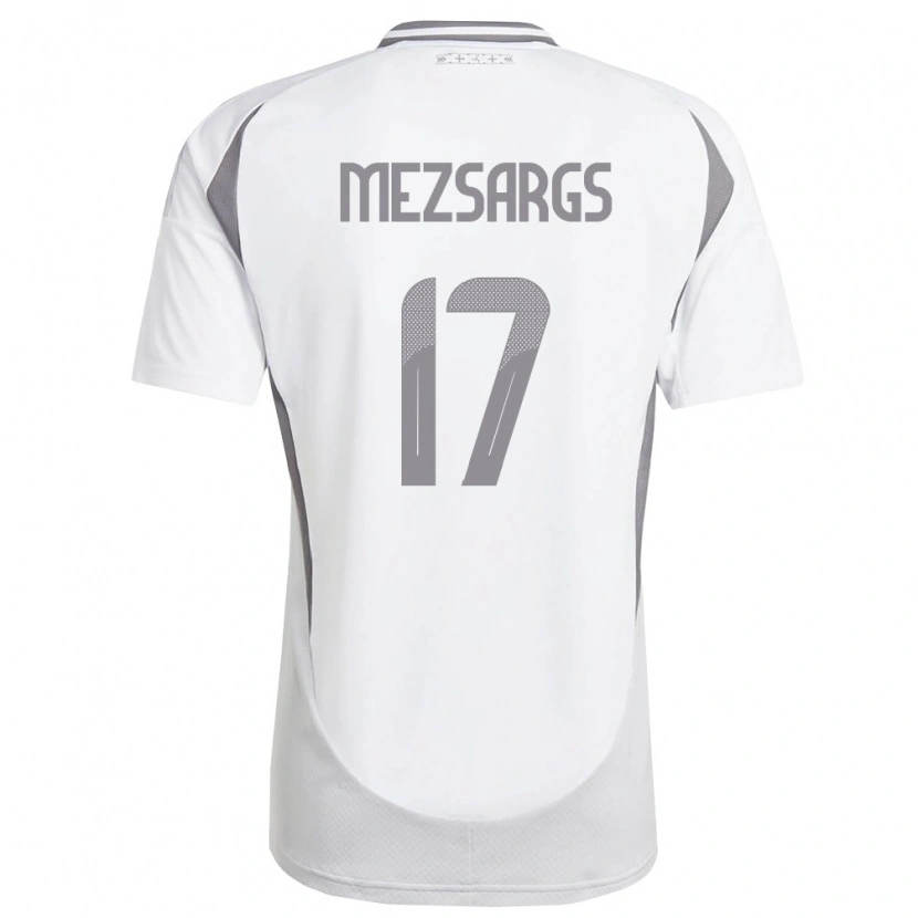 Danxen Barn Lettland Kristians Mezsargs #17 Vit Mörk Grå Bortatröja Matchtröjor 26-28 Tröjor T-Tröja