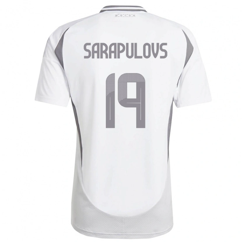 Danxen Barn Lettland Maksims Sarapulovs #19 Vit Mörk Grå Bortatröja Matchtröjor 26-28 Tröjor T-Tröja