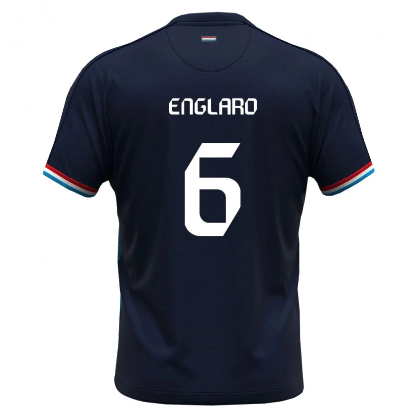 Danxen Barn Luxemburg Ivan Englaro #6 Kunglig Blå Röd Bortatröja Matchtröjor 26-28 Tröjor T-Tröja