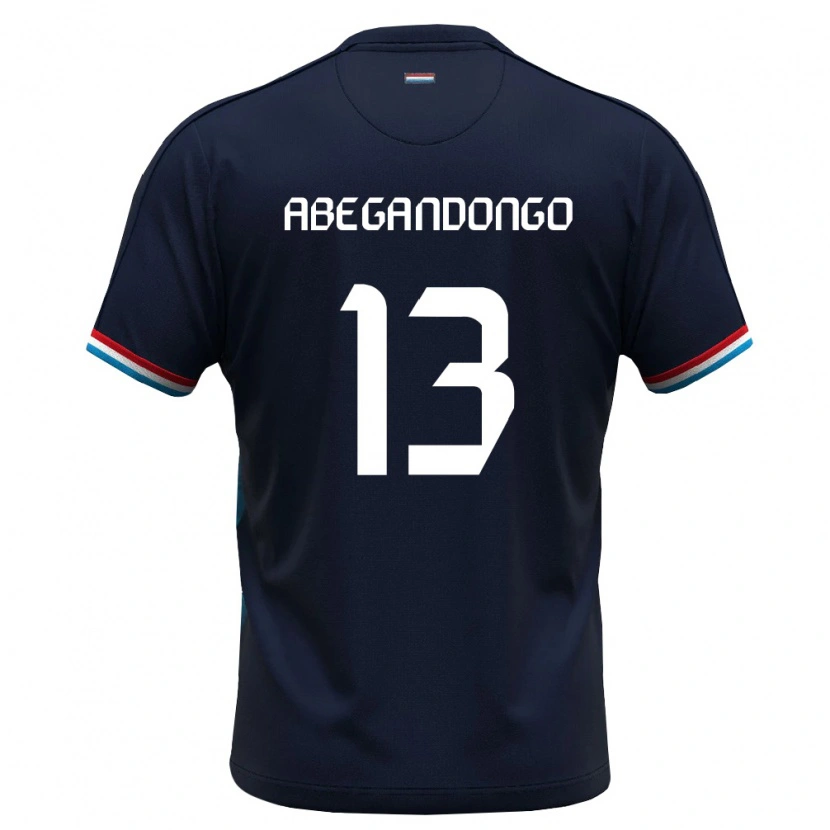 Danxen Barn Luxemburg Prince Abega Ndongo #13 Kunglig Blå Röd Bortatröja Matchtröjor 26-28 Tröjor T-Tröja