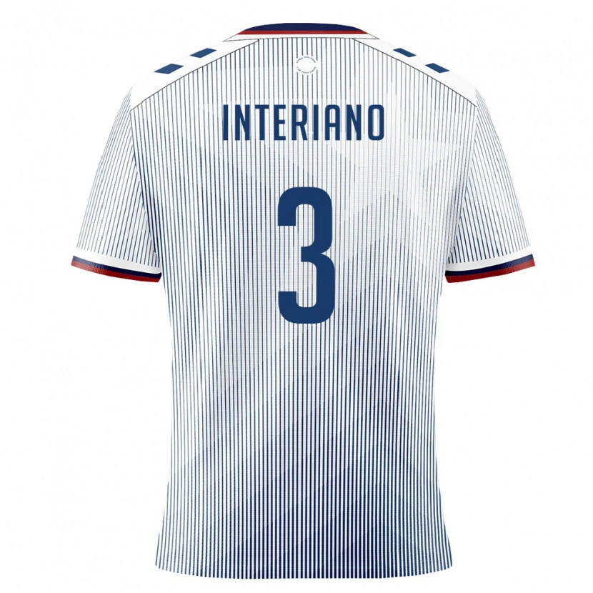 Danxen Barn Puerto Rico Jordan Interiano #3 Kunglig Blå Vit Bortatröja Matchtröjor 26-28 Tröjor T-Tröja