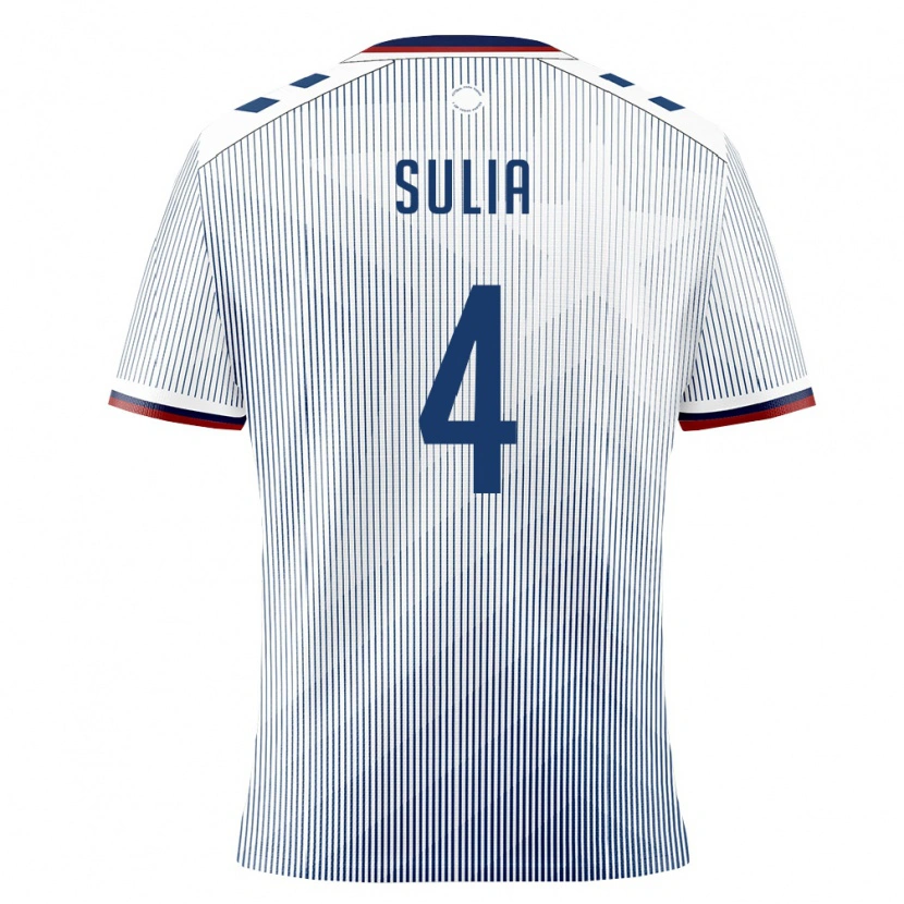 Danxen Barn Puerto Rico Rodolfo Sulia #4 Kunglig Blå Vit Bortatröja Matchtröjor 26-28 Tröjor T-Tröja