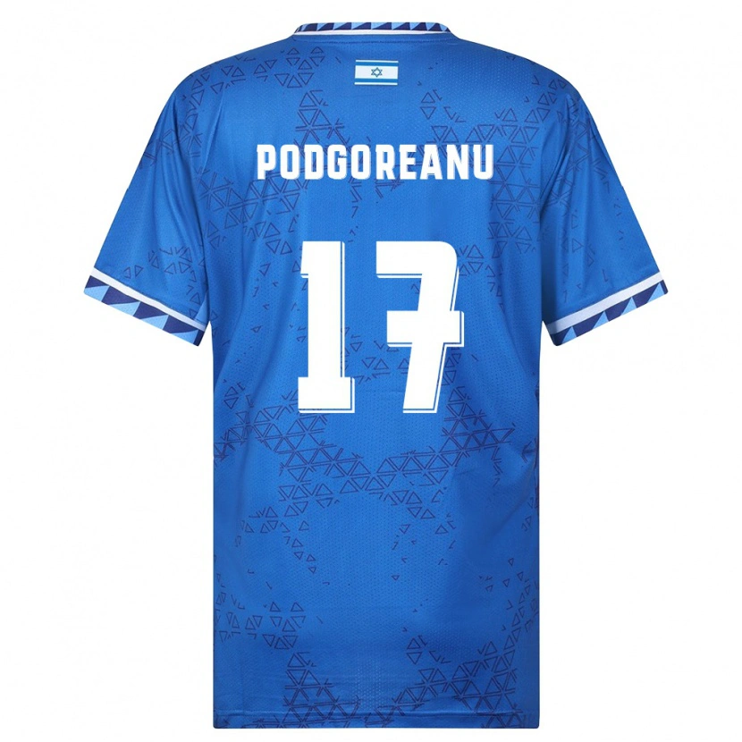 Danxen Barn Israel Suf Podgoreanu #17 Blå Vit Bortatröja Matchtröjor 26-28 Tröjor T-Tröja