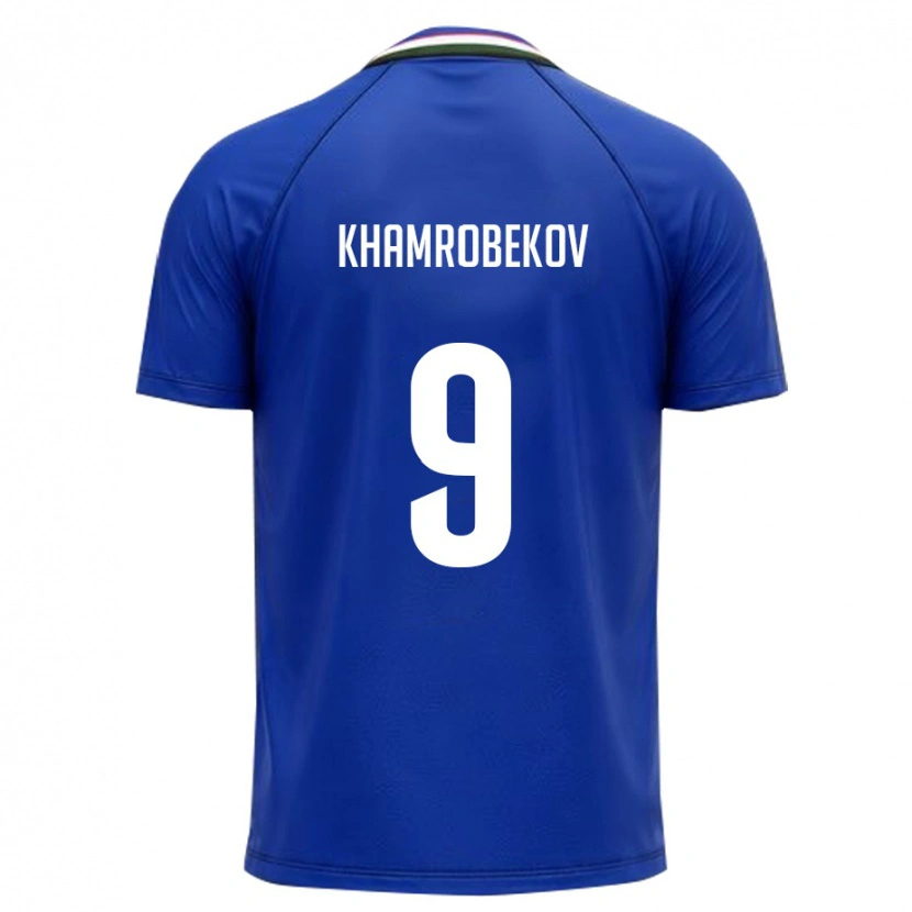Danxen Män Uzbekistan Odildzhon Khamrobekov #9 Kunglig Blå Vit Hemmatröja Matchtröjor 26-28 Tröjor T-Tröja