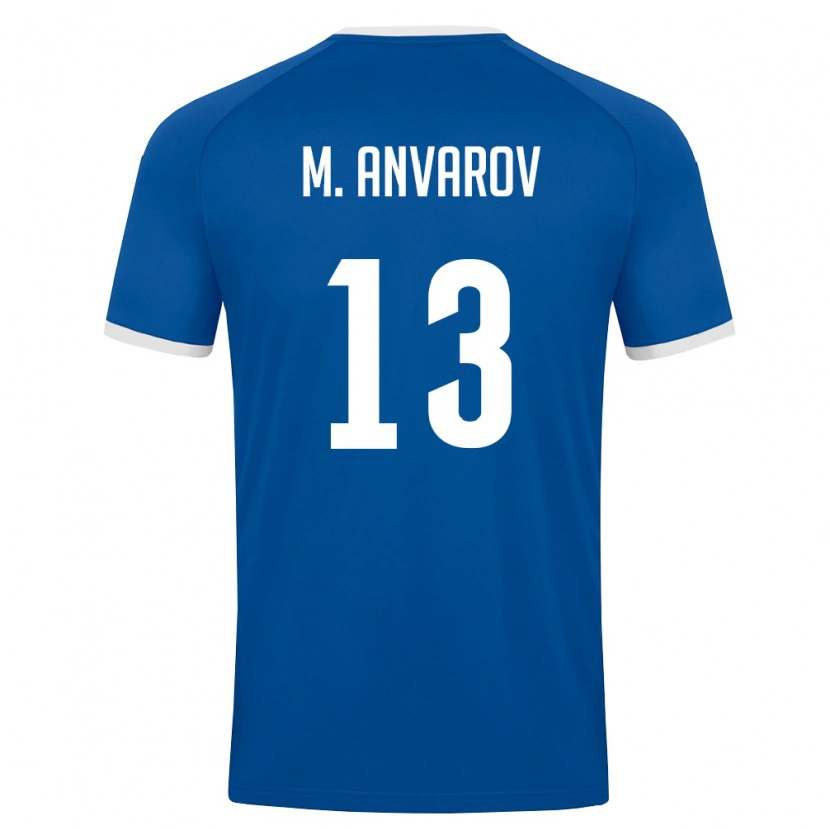 Danxen Män Uzbekistan Mirjalol Anvarov #13 Kunglig Blå Vit Hemmatröja Matchtröjor 26-28 Tröjor T-Tröja