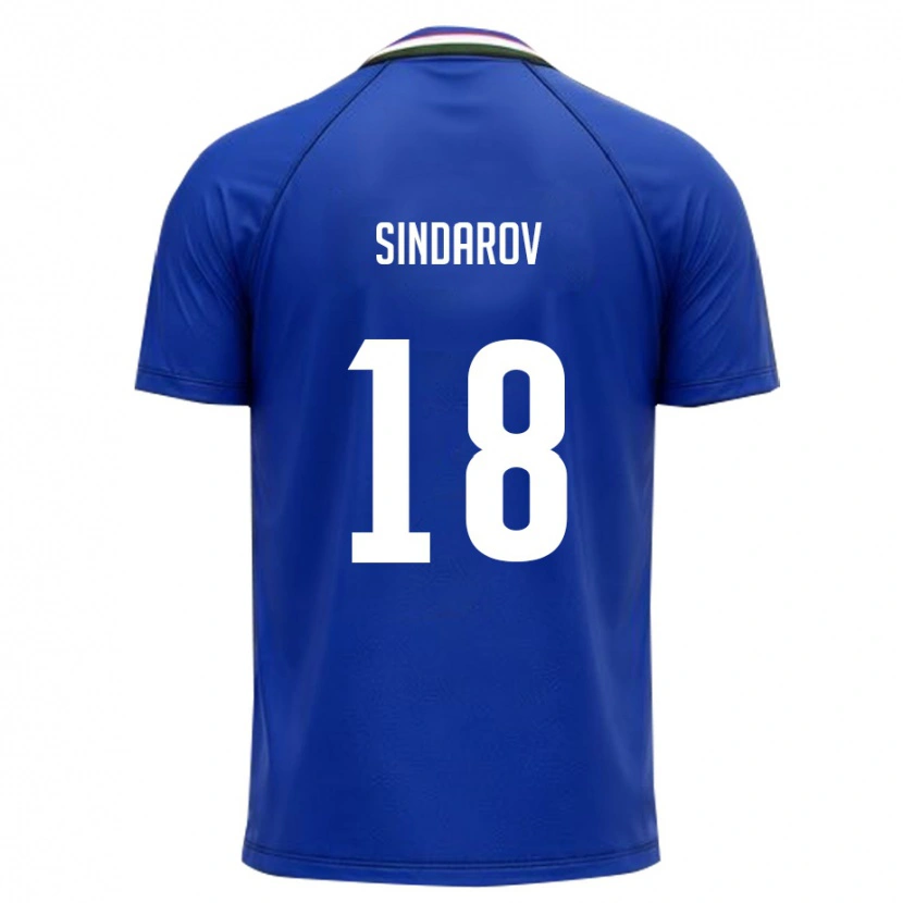 Danxen Män Uzbekistan Khumoyun Sindarov #18 Kunglig Blå Vit Hemmatröja Matchtröjor 26-28 Tröjor T-Tröja