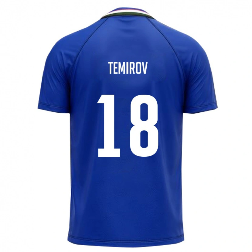 Danxen Män Uzbekistan Sherzod Temirov #18 Kunglig Blå Vit Hemmatröja Matchtröjor 26-28 Tröjor T-Tröja