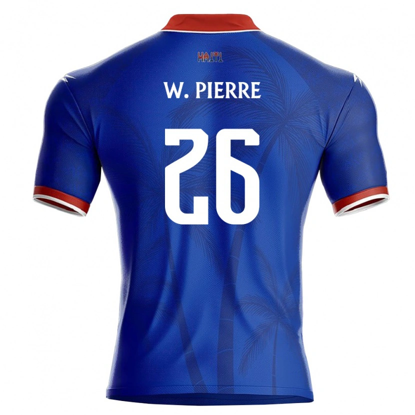 Danxen Män Haiti Woodensky Pierre #26 Blå Röd Vit Hemmatröja Matchtröjor 26-28 Tröjor T-Tröja