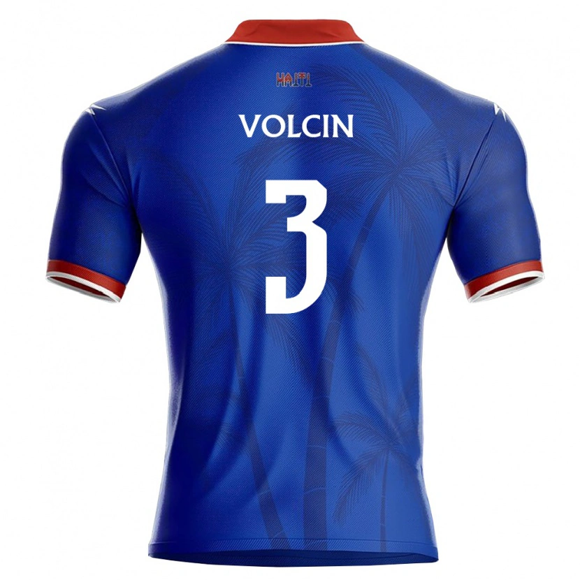 Danxen Män Haiti Stanley Volcin #3 Blå Röd Vit Hemmatröja Matchtröjor 26-28 Tröjor T-Tröja