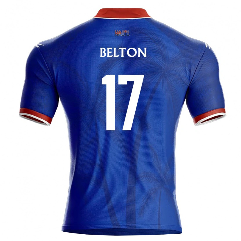 Danxen Män Haiti Jhon-Widy Belton #17 Blå Röd Vit Hemmatröja Matchtröjor 26-28 Tröjor T-Tröja