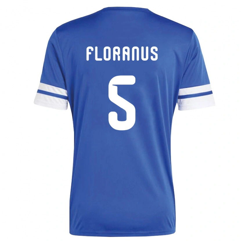 Danxen Män Curaçao Sherel Floranus #5 Marin Vit Hemmatröja Matchtröjor 26-28 Tröjor T-Tröja