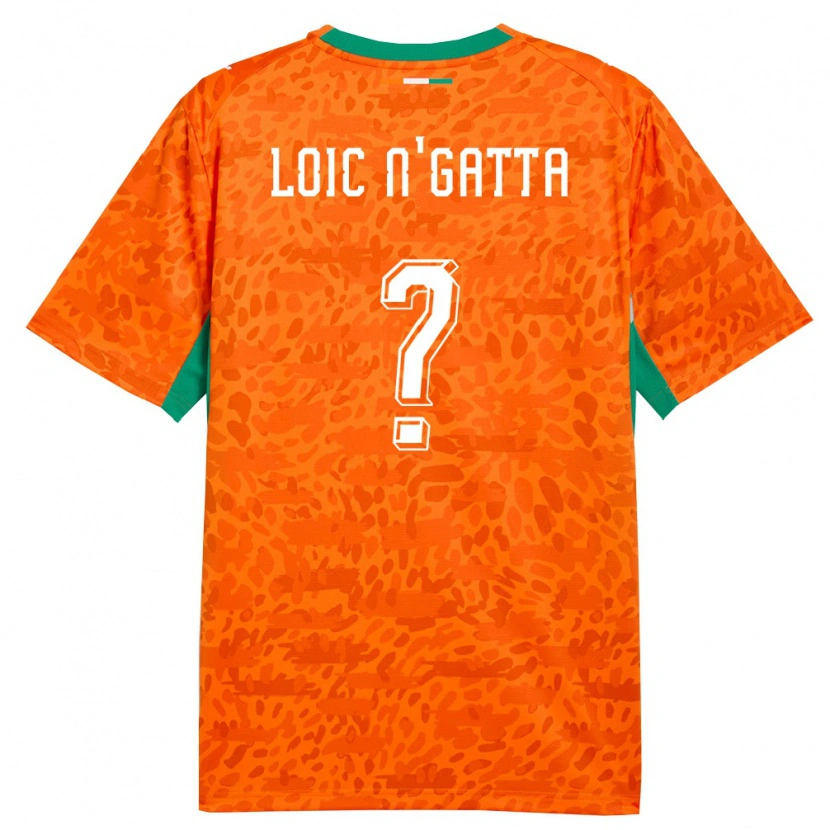 Danxen Män Elfenbenskusten Ange Loïc N'gatta #0 Orange Grön Vit Hemmatröja Matchtröjor 26-28 Tröjor T-Tröja