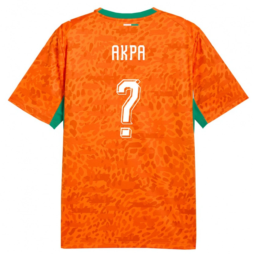 Danxen Män Elfenbenskusten Clément Akpa #0 Orange Grön Vit Hemmatröja Matchtröjor 26-28 Tröjor T-Tröja