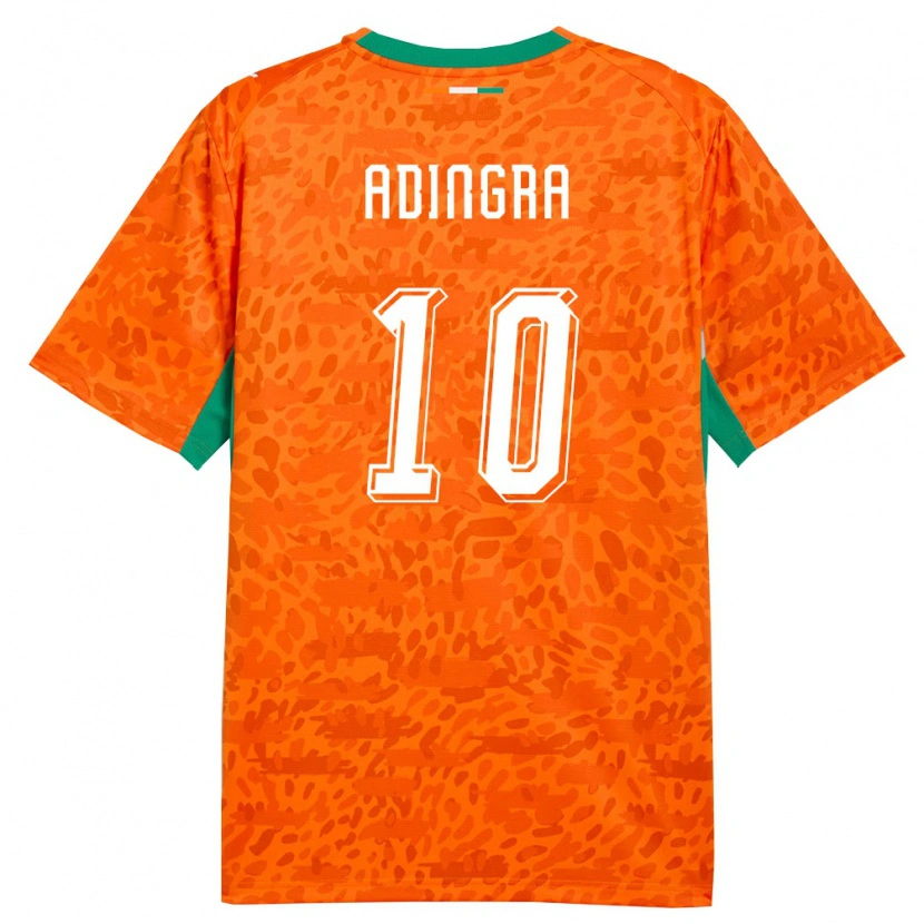 Danxen Män Elfenbenskusten Simon Adingra #10 Orange Grön Vit Hemmatröja Matchtröjor 26-28 Tröjor T-Tröja