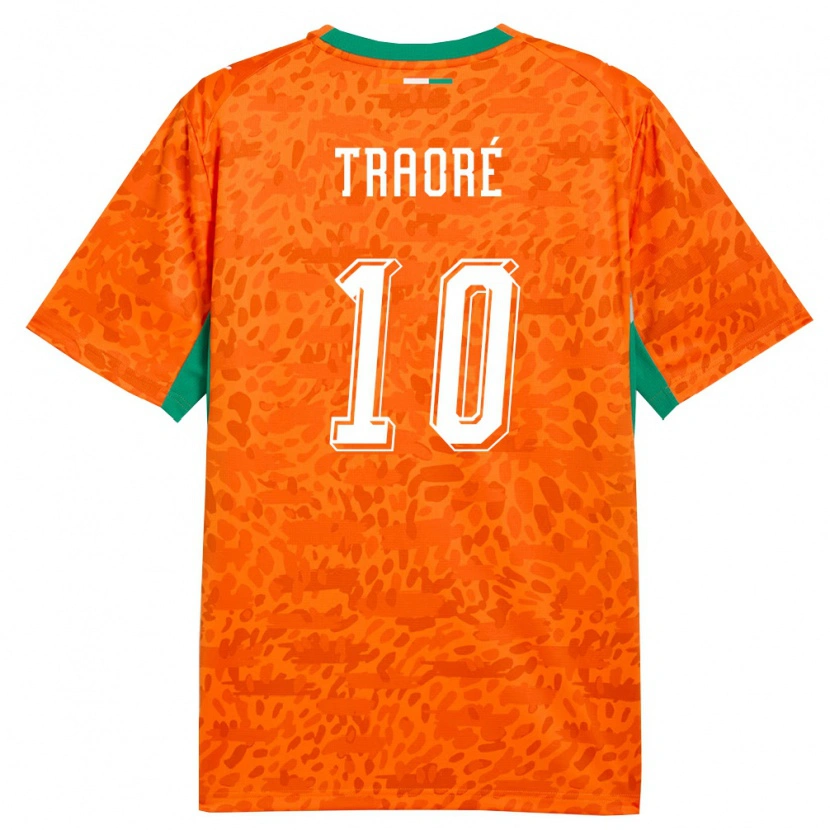 Danxen Män Elfenbenskusten Abdoulaye Traoré #10 Orange Grön Vit Hemmatröja Matchtröjor 26-28 Tröjor T-Tröja