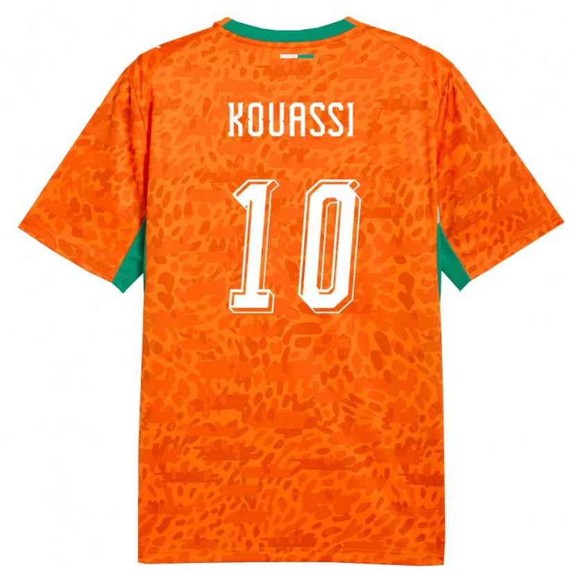 Danxen Män Elfenbenskusten Odilon Kouassi #10 Orange Grön Vit Hemmatröja Matchtröjor 26-28 Tröjor T-Tröja