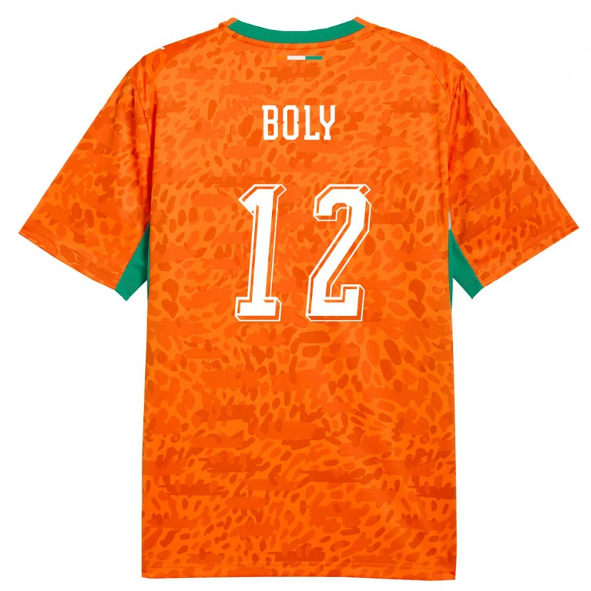 Danxen Män Elfenbenskusten Willy Boly #12 Orange Grön Vit Hemmatröja Matchtröjor 26-28 Tröjor T-Tröja