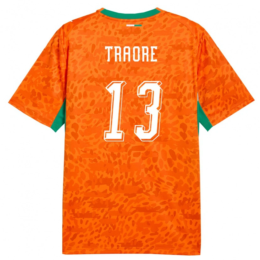 Danxen Män Elfenbenskusten Sidiki Traore #13 Orange Grön Vit Hemmatröja Matchtröjor 26-28 Tröjor T-Tröja