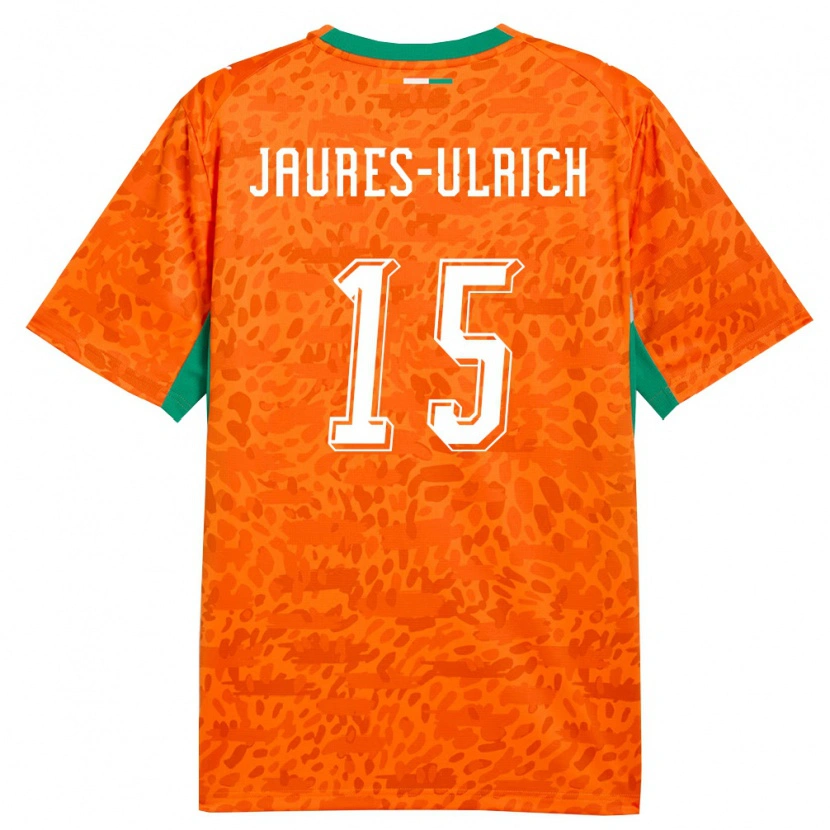 Danxen Män Elfenbenskusten Loukou Jaures-Ulrich #15 Orange Grön Vit Hemmatröja Matchtröjor 26-28 Tröjor T-Tröja