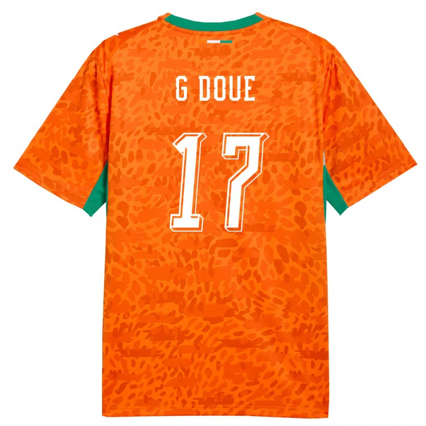 Danxen Män Elfenbenskusten Guéla Doué #17 Orange Grön Vit Hemmatröja Matchtröjor 26-28 Tröjor T-Tröja