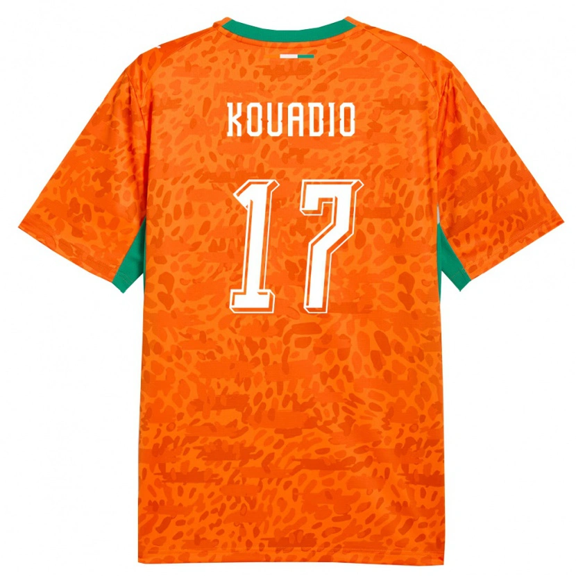 Danxen Män Elfenbenskusten Kouassi Kouadio #17 Orange Grön Vit Hemmatröja Matchtröjor 26-28 Tröjor T-Tröja