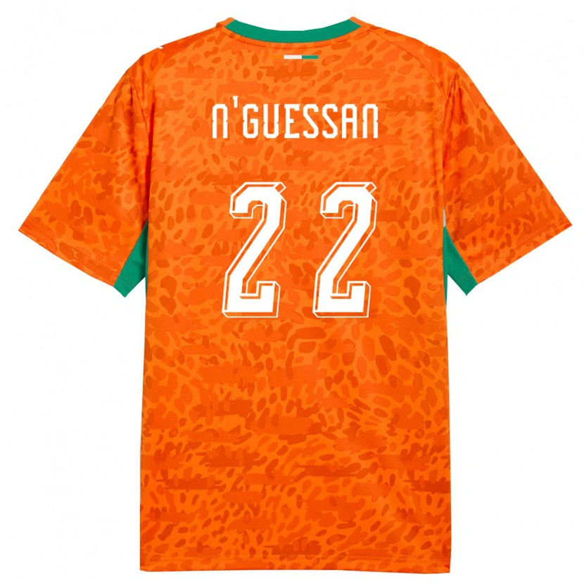 Danxen Män Elfenbenskusten Yohan N'guessan #22 Orange Grön Vit Hemmatröja Matchtröjor 26-28 Tröjor T-Tröja