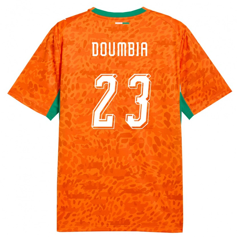 Danxen Män Elfenbenskusten Aboubacar Doumbia #23 Orange Grön Vit Hemmatröja Matchtröjor 26-28 Tröjor T-Tröja
