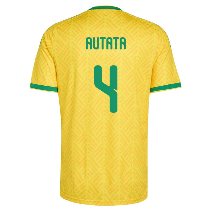 Danxen Män Sydafrika Patrick Autata #4 Gul Grön Hemmatröja Matchtröjor 26-28 Tröjor T-Tröja