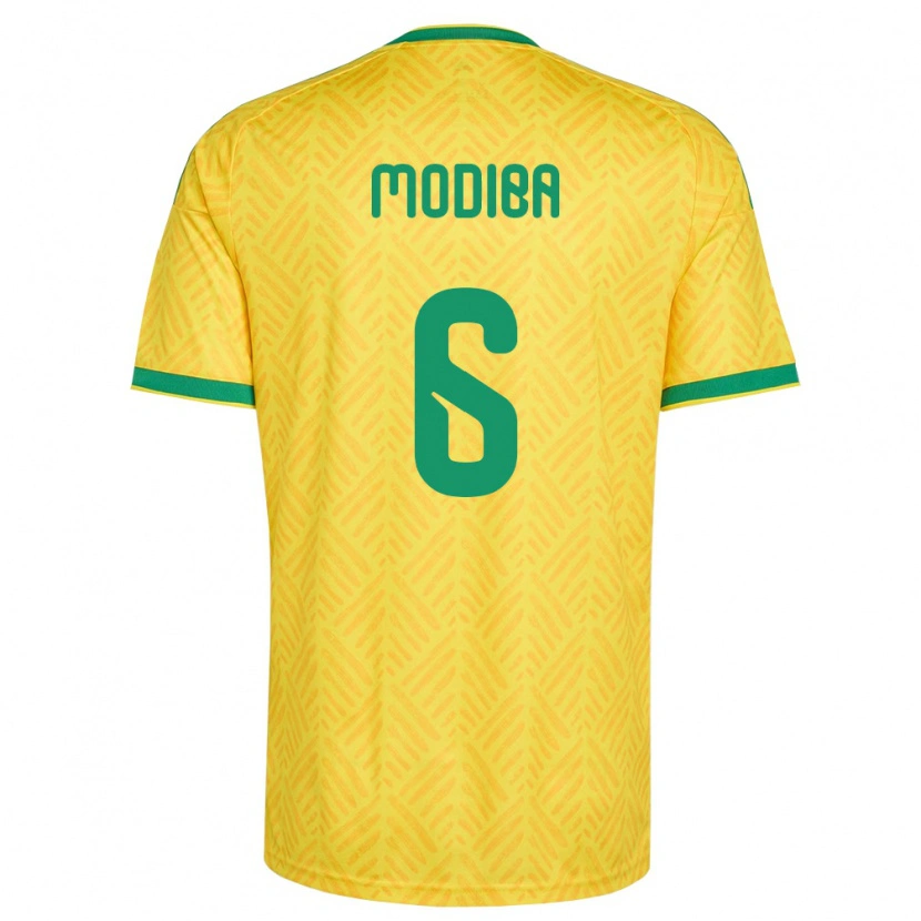 Danxen Män Sydafrika Aubrey Modiba #6 Gul Grön Hemmatröja Matchtröjor 26-28 Tröjor T-Tröja