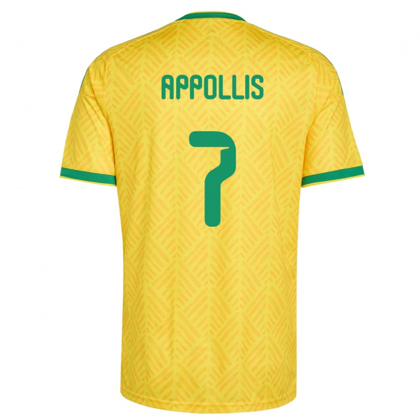 Danxen Män Sydafrika Oswin Appollis #7 Gul Grön Hemmatröja Matchtröjor 26-28 Tröjor T-Tröja