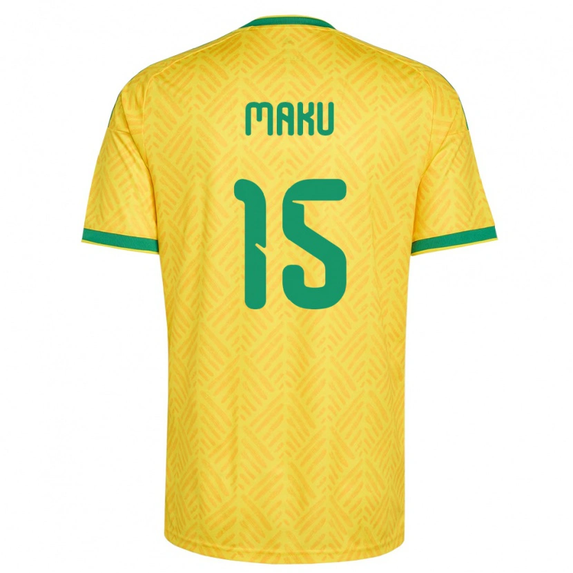 Danxen Män Sydafrika Lazola Maku #15 Gul Grön Hemmatröja Matchtröjor 26-28 Tröjor T-Tröja