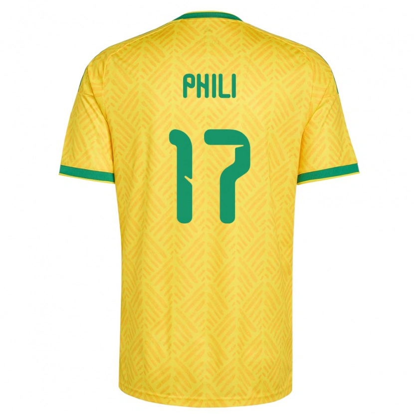 Danxen Män Sydafrika Langelihle Phili #17 Gul Grön Hemmatröja Matchtröjor 26-28 Tröjor T-Tröja
