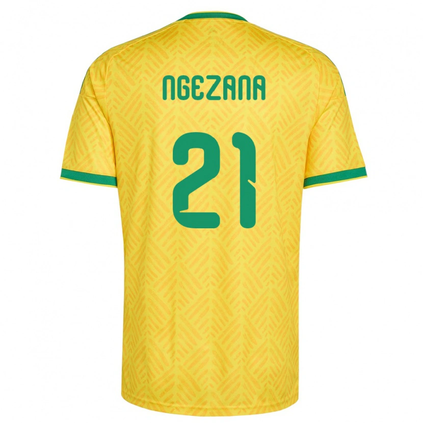Danxen Män Sydafrika Siyabonga Ngezana #21 Gul Grön Hemmatröja Matchtröjor 26-28 Tröjor T-Tröja