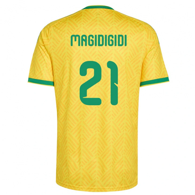 Danxen Män Sydafrika Siviwe Magidigidi #21 Gul Grön Hemmatröja Matchtröjor 26-28 Tröjor T-Tröja