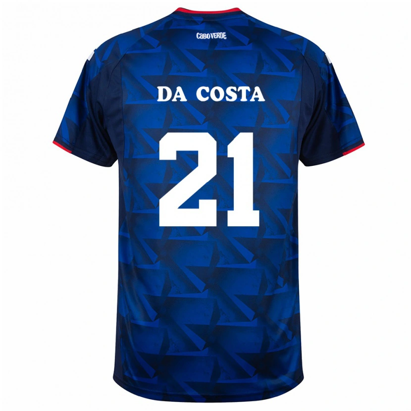 Danxen Män Kap Verde Nuno Da Costa #21 Kunglig Blå Röd Hemmatröja Matchtröjor 26-28 Tröjor T-Tröja