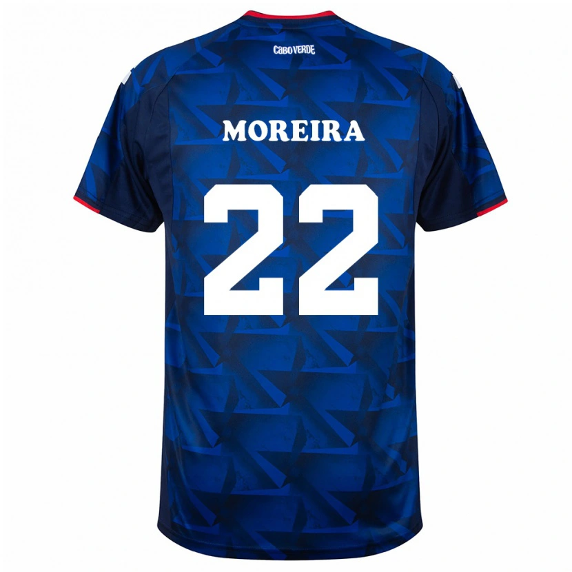 Danxen Män Kap Verde Steven Moreira #22 Kunglig Blå Röd Hemmatröja Matchtröjor 26-28 Tröjor T-Tröja