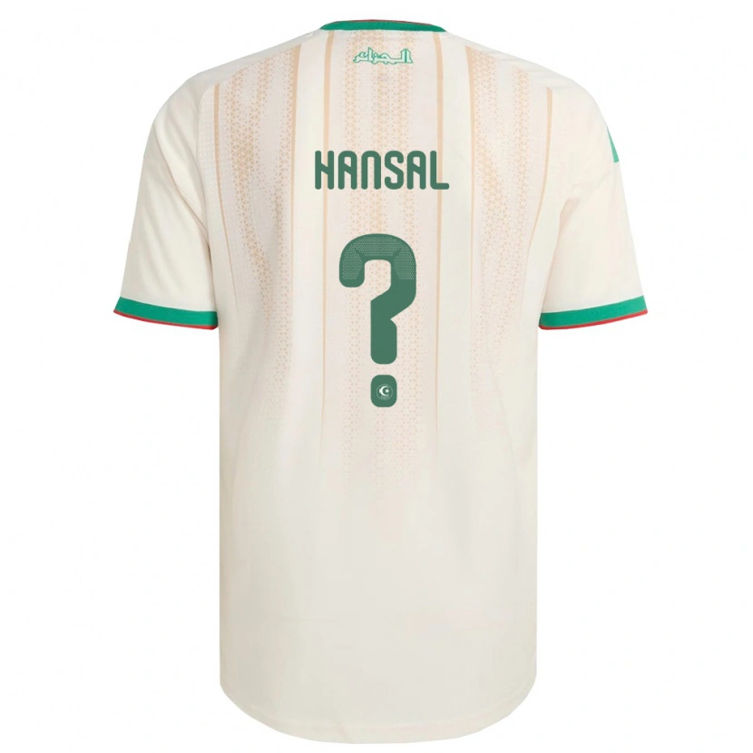 Danxen Män Algeriet Younes Hansal #0 Off-White Grön Röd Hemmatröja Matchtröjor 26-28 Tröjor T-Tröja