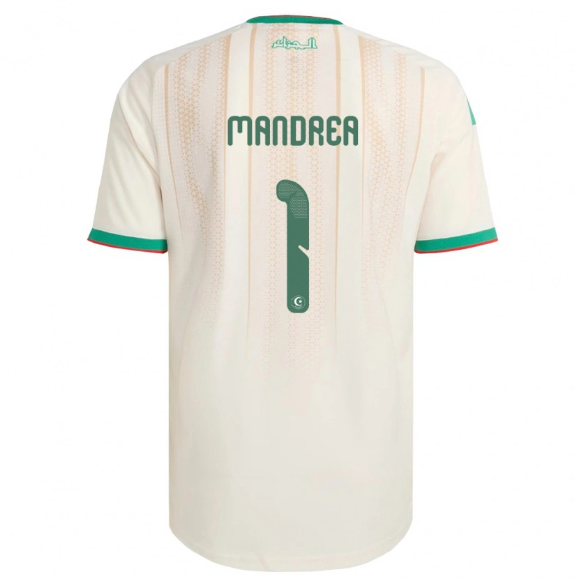Danxen Män Algeriet Anthony Mandréa #1 Off-White Grön Röd Hemmatröja Matchtröjor 26-28 Tröjor T-Tröja