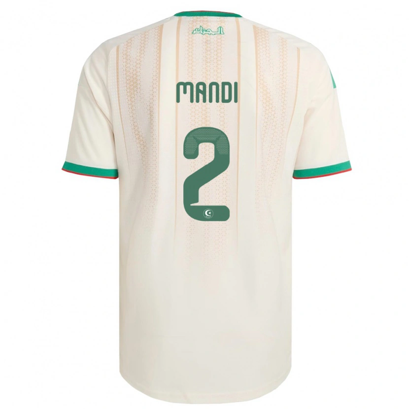 Danxen Män Algeriet Aïssa Mandi #2 Off-White Grön Röd Hemmatröja Matchtröjor 26-28 Tröjor T-Tröja