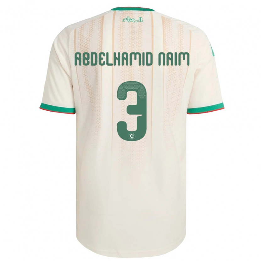 Danxen Män Algeriet Issam Abdelhamid Naim #3 Off-White Grön Röd Hemmatröja Matchtröjor 26-28 Tröjor T-Tröja