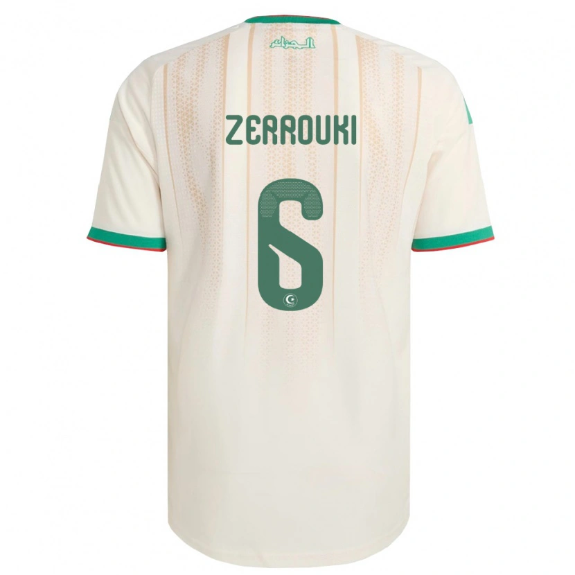 Danxen Män Algeriet Ramiz Zerrouki #6 Off-White Grön Röd Hemmatröja Matchtröjor 26-28 Tröjor T-Tröja