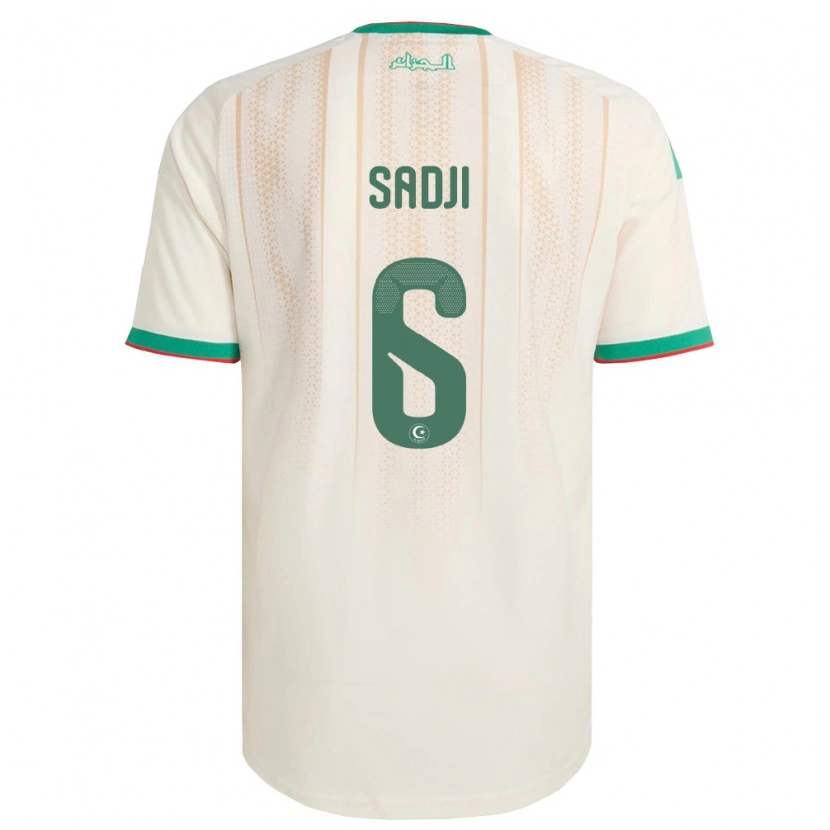 Danxen Män Algeriet Ali Sadji #6 Off-White Grön Röd Hemmatröja Matchtröjor 26-28 Tröjor T-Tröja