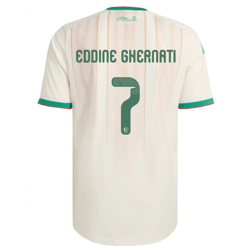 Danxen Män Algeriet Hasan Eddine Ghernati #7 Off-White Grön Röd Hemmatröja Matchtröjor 26-28 Tröjor T-Tröja