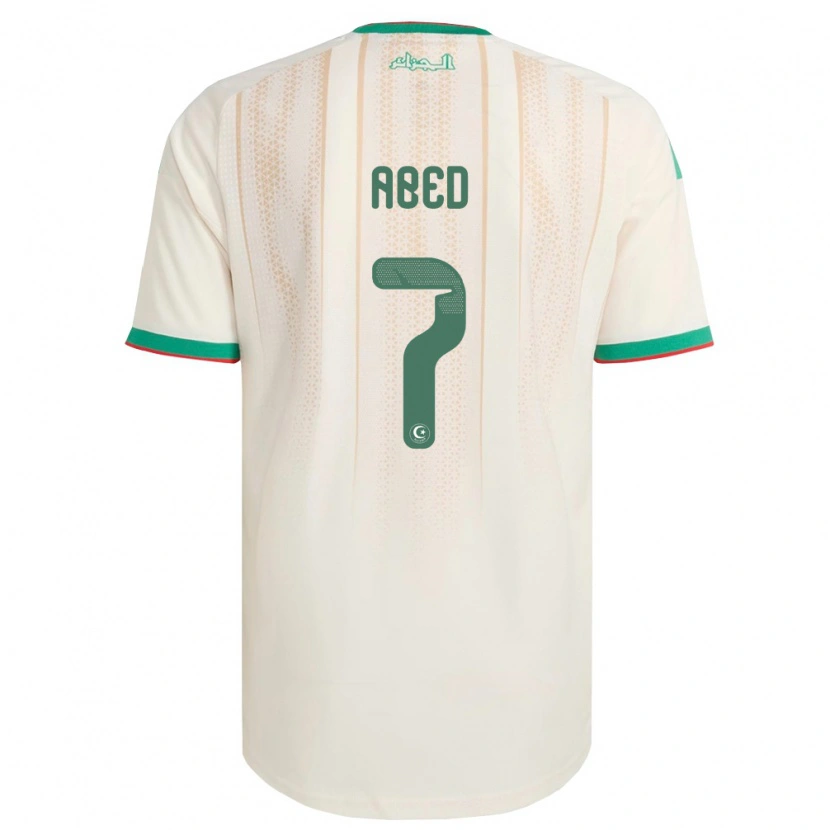 Danxen Män Algeriet Yacine Abed #7 Off-White Grön Röd Hemmatröja Matchtröjor 26-28 Tröjor T-Tröja