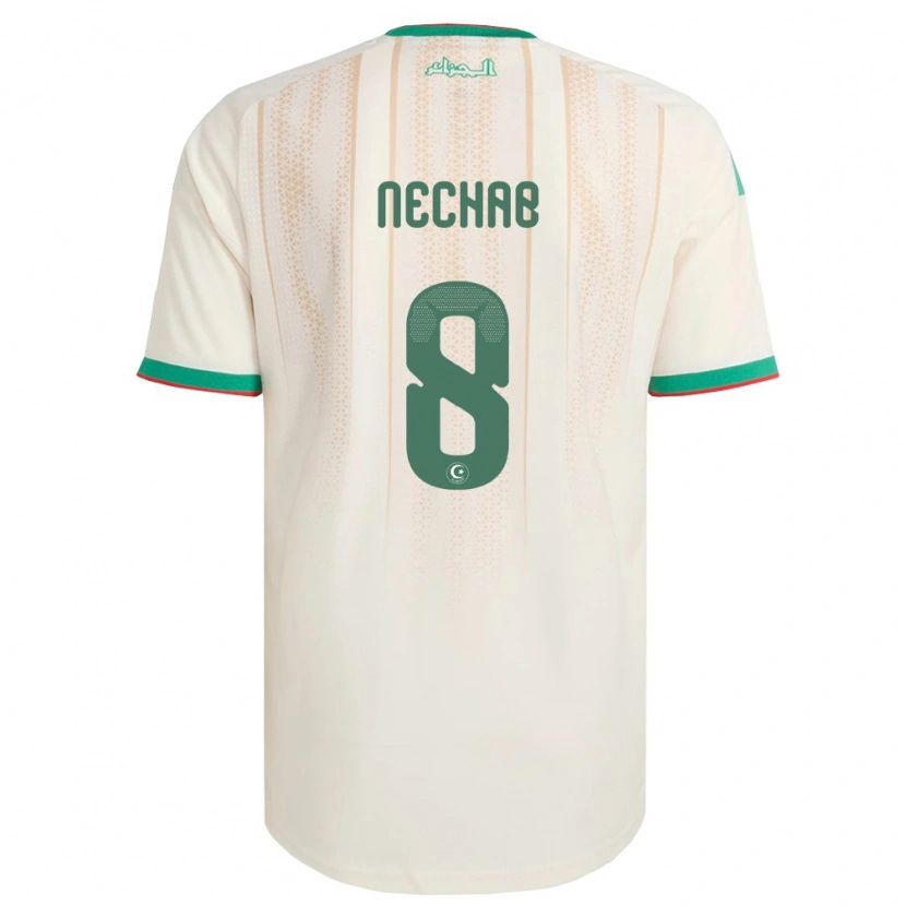Danxen Män Algeriet Walid Nechab #8 Off-White Grön Röd Hemmatröja Matchtröjor 26-28 Tröjor T-Tröja