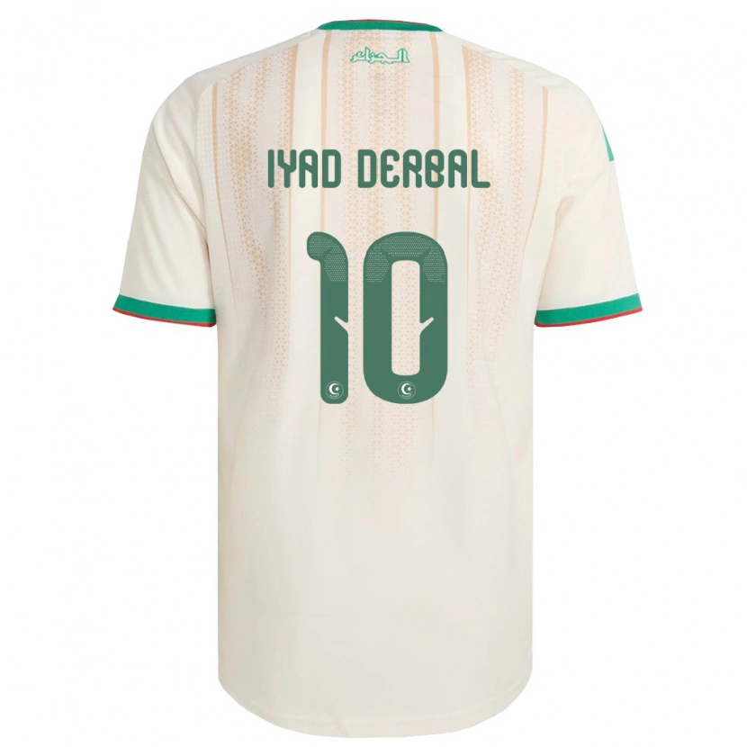 Danxen Män Algeriet Bassem Iyad Derbal #10 Off-White Grön Röd Hemmatröja Matchtröjor 26-28 Tröjor T-Tröja